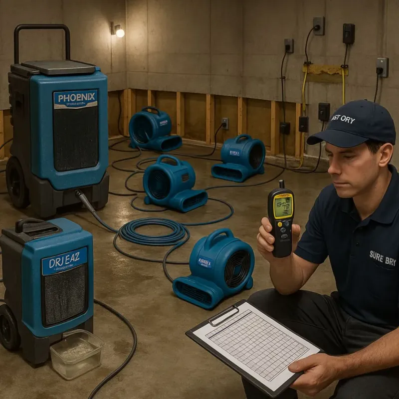 Structural Drying and Dehumidification process in Waterford, CT